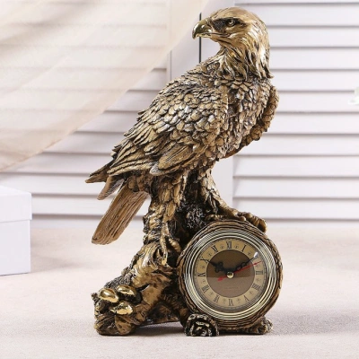 Часы настольные каминные "Орел", цвет золото,  h=31 см