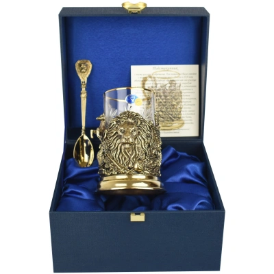 Стакан с подстаканником "Лев" 3пр