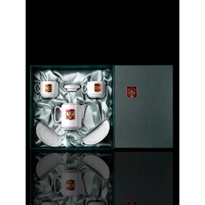 Подарочный набор фарфоровый с чайником «ЧАЙ ВДВОЕМ»