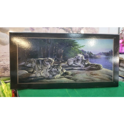 Нарды деревянные большие "Стая волков" 60*30