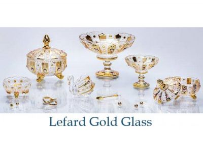 конфетница "lefard gold glass" 19,5*19,5 см. высота=15 см.