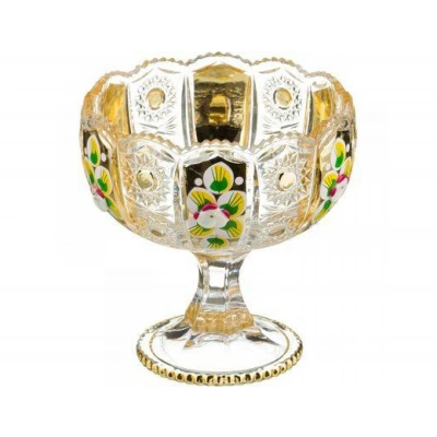 конфетница на ножке "lefard gold glass" диаметр=12,5 см высота=13 см